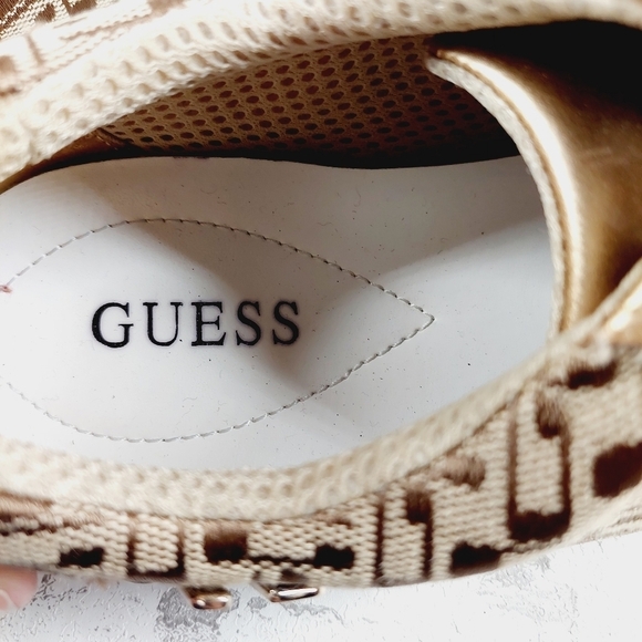 Guess W.G. Pearson Lace Up Metallic Gold Lace Up Athleisure Sneakers M553 - Picture 6 of 8